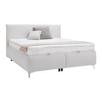 Polsterbett Inez Weiss ca. 160x200cm - Weiss/Silberfarben, Konventionell, Holz/Holzwerkstoff (160/200cm) - Premium Living