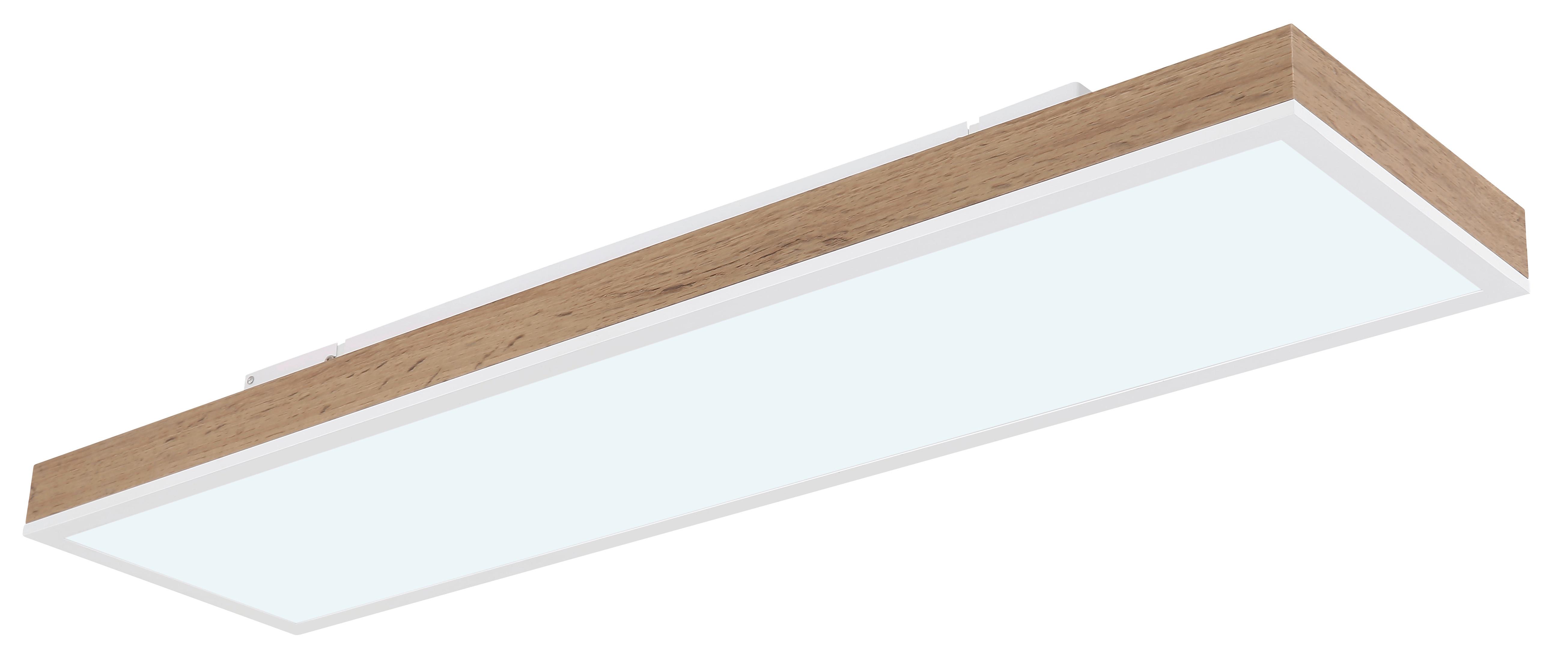 LED-Deckenleuchte Doro Dunkelbraun/Weiß max. 24 Watt - Dunkelbraun/Opal, Natur, Holzwerkstoff/Kunststoff (80/20/7,8cm) - Globo