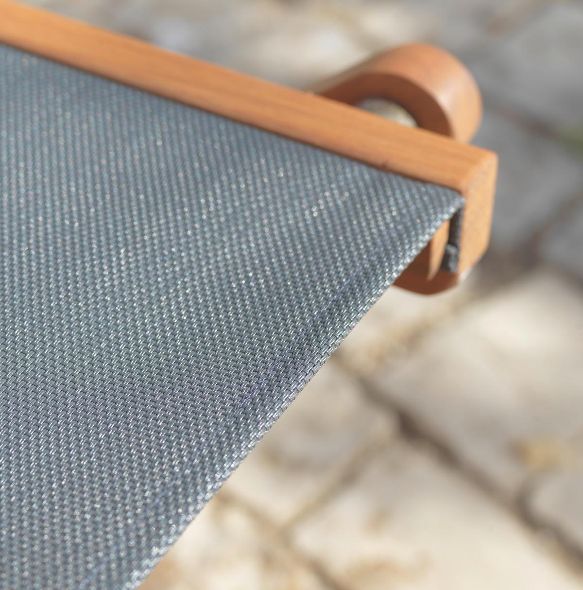 SKŁADANY FOTEL OGRODOWY RIED AL - kolor naturalny/szary, Romantik / Landhaus, drewno/tkanina (56/90/58cm) - Ambia Garden