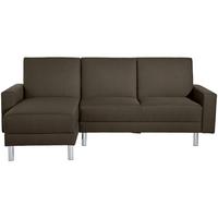 ECKSCHLAFSOFA JUST FASHION - Chromfarben/Braun, KONVENTIONELL, Textil/Metall (152/230cm) - Max Winzer