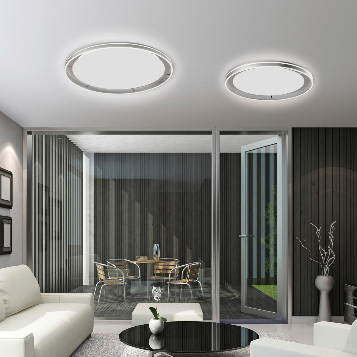 LAMPA SUFITOWA LED 8416-55 Q-VITO *SH* - kolor srebrny, Design, tworzywo sztuczne/metal (59/59cm) - Paul Neuhaus