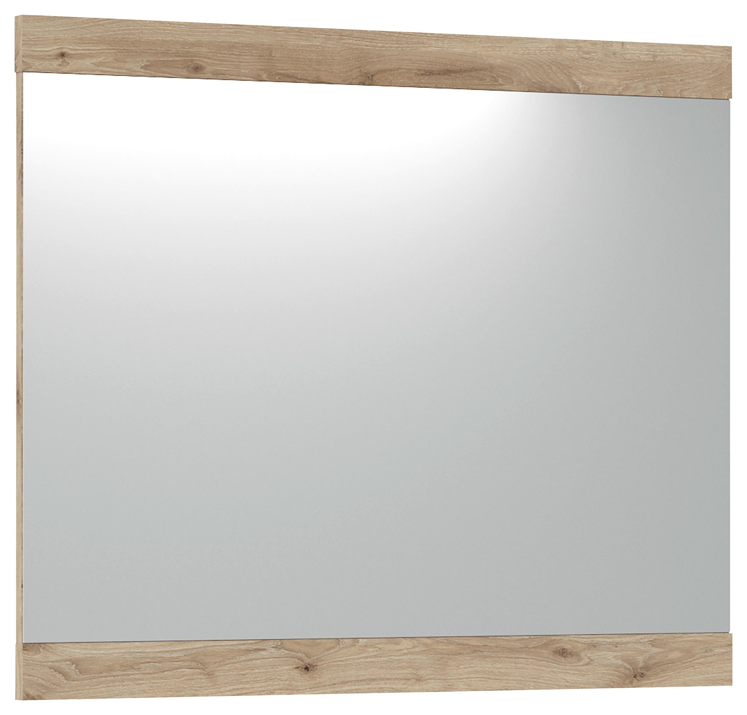 Oglindă TWIST - culoare lemn stejar, Modern, sticlă/material pe bază de lemn (86/72/2,2cm) - Modern Living