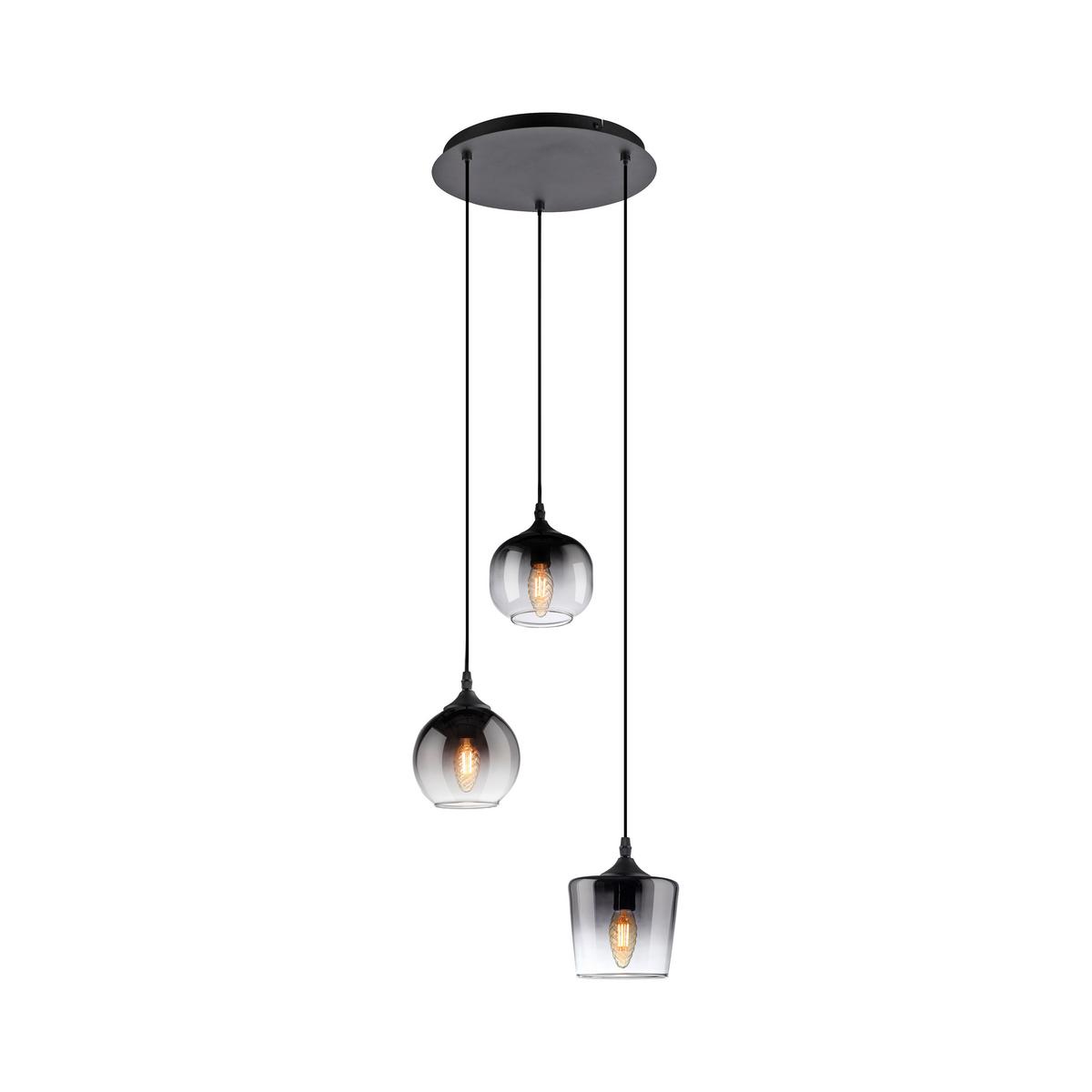 LAMPA WISZĄCA LED ZEA - czarny, Modern, tworzywo sztuczne/metal (38/38/70-120cm)