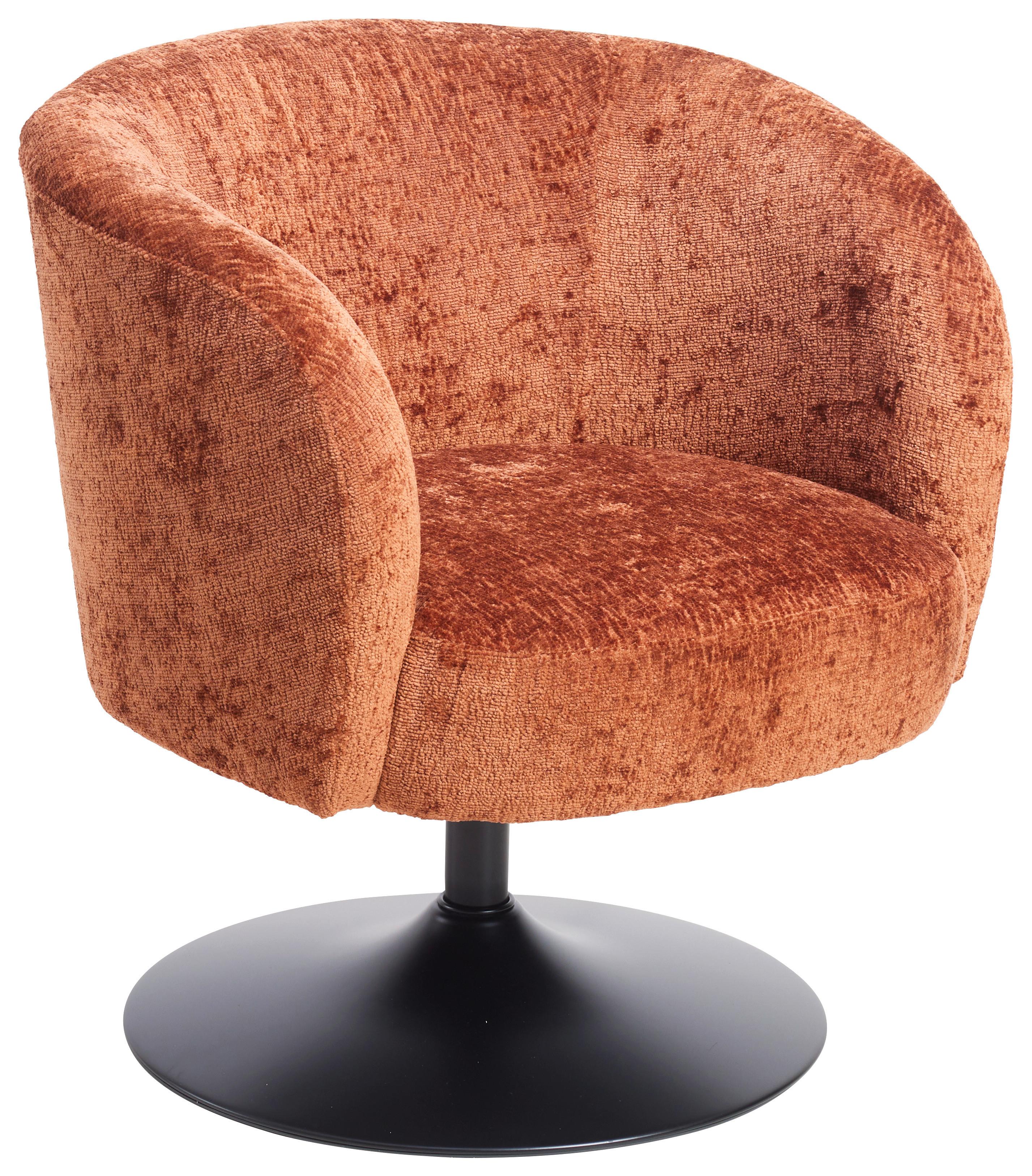 Drehstuhl Giro Terracotta - Terracotta/Schwarz, MODERN, Textil/Metall (67/68/73cm) - Premium Living