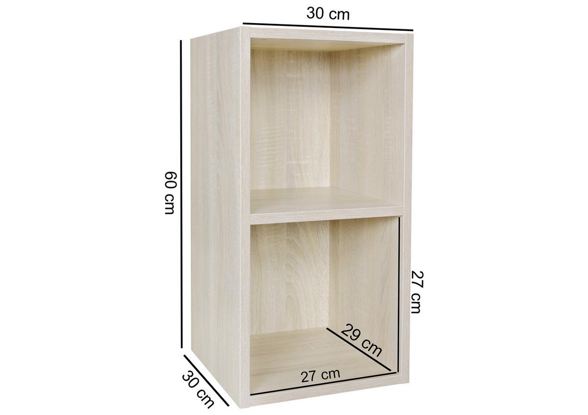 Standregal ca. 30x60x30 cm Eichefarben - Eichefarben, KONVENTIONELL, Holzwerkstoff (30/60/30cm) - MID.YOU