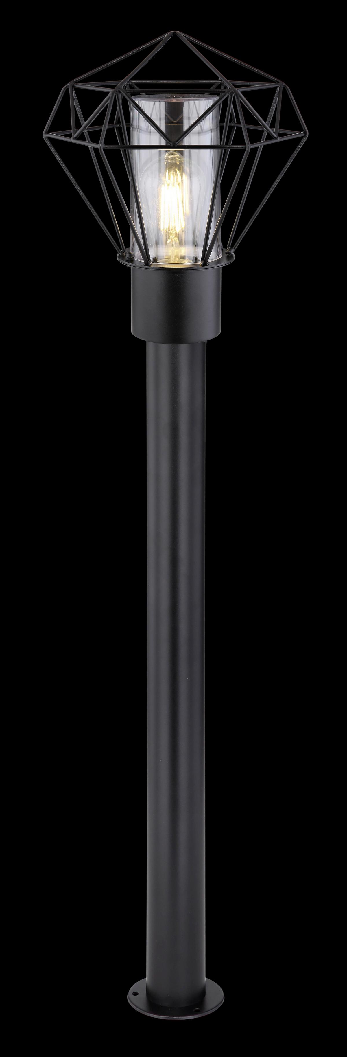 WEGELEUCHTE HORACE - Klar/Schwarz, Basics, Kunststoff/Metall (22,5/25,5/100cm) - Globo
