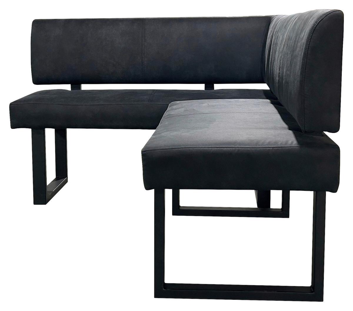 Eckbank Vancouver Anthrazit/Schwarz - Anthrazit/Schwarz, Design, Textil/Metall (125/181,5cm) - MID.YOU