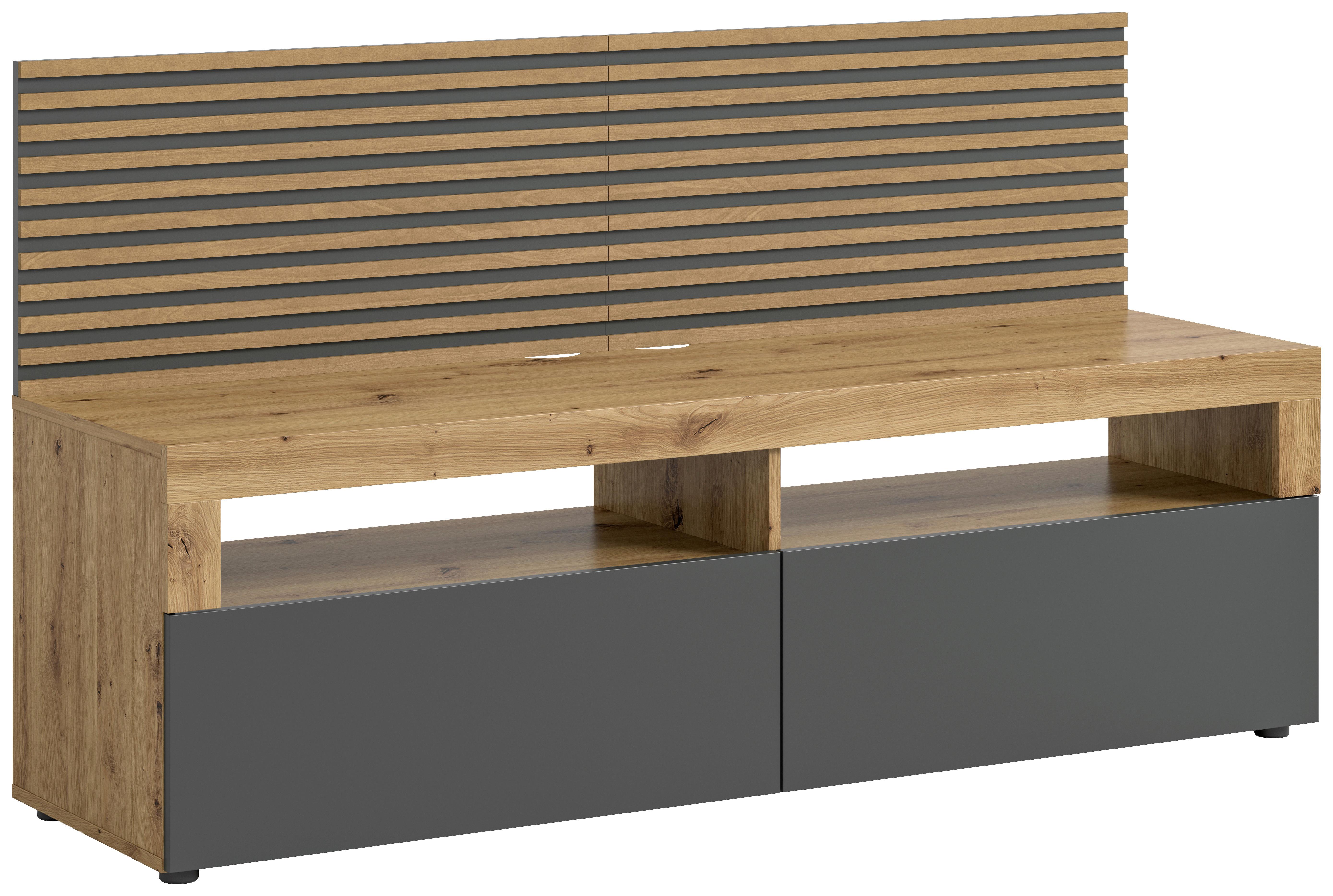 Lowboard Okai ca. 160x90 cm Eiche/Grau - Anthrazit, KONVENTIONELL, Holzwerkstoff/Kunststoff (160/90/45cm) - MID.YOU