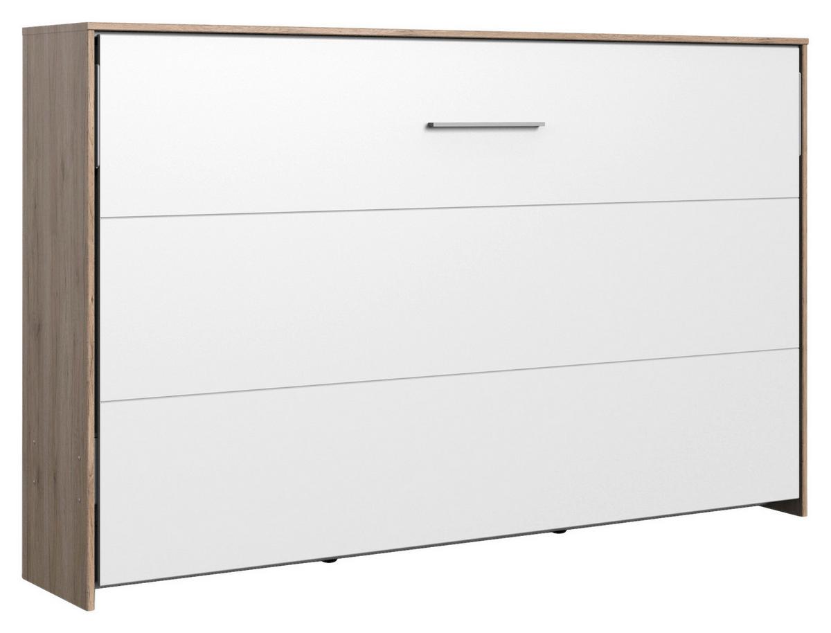 Klappbett Juist ca. 120x200 cm Weiß/Eiche - Eichefarben/Weiß, KONVENTIONELL, Holz/Holzwerkstoff (120/200cm) - MID.YOU