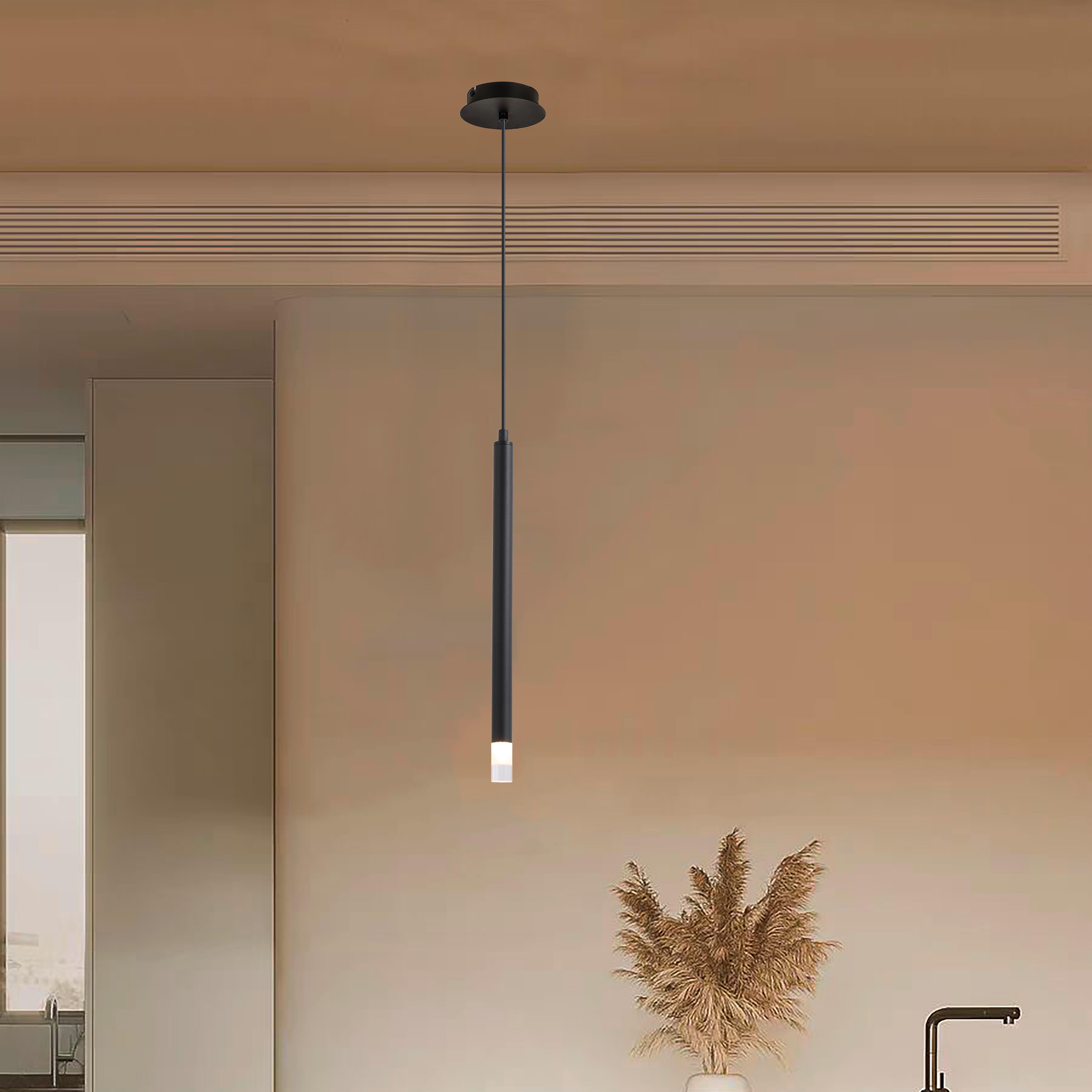 Hängeleuchte Simpl Klar/Schwarz max. 4 Watt - Klar/Schwarz, MODERN, Kunststoff/Metall (12cm) - Mömax