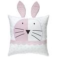 Zierkissen Hasi Weiß/rosa - Rosa/Weiß, Textil (40/40cm) - Mömax modern living