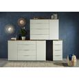 Sideboard in Weiß/Eichefarben - Chromfarben/Eichefarben, MODERN, Glas/Holzwerkstoff (180,4/99,8/40cm) - Premium Living Sideboard in Weiß/Eichefarben - Chromfarben/Eichefarben, MODERN, Glas/Holzwerkstoff (180,4/99,8/40cm) - Premium Living