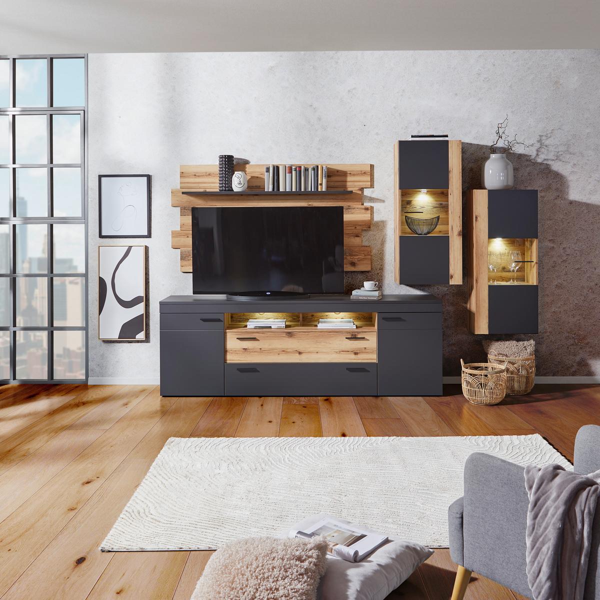 Zidna Polica Henry - Moderno, drvni materijal (160/90/20,2cm) - Mömax