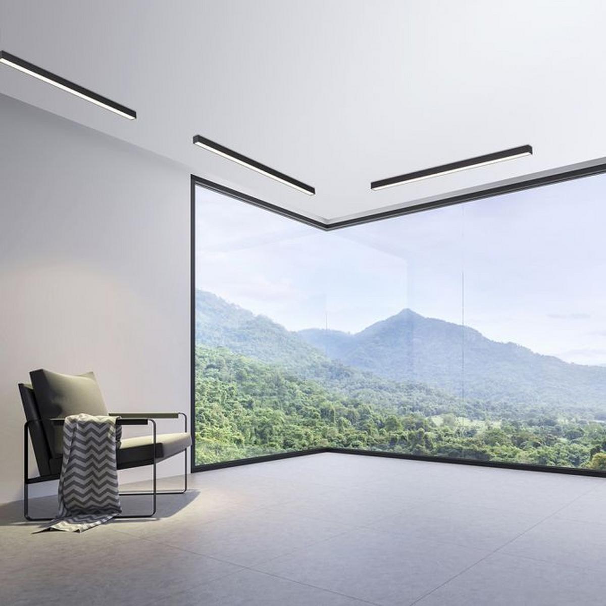 LAMPA SUFITOWA LED 6021-13 PURE-LINES - antracytowy, Design, tworzywo sztuczne/metal (110/3,8/3,9cm) - Neuhaus PURE
