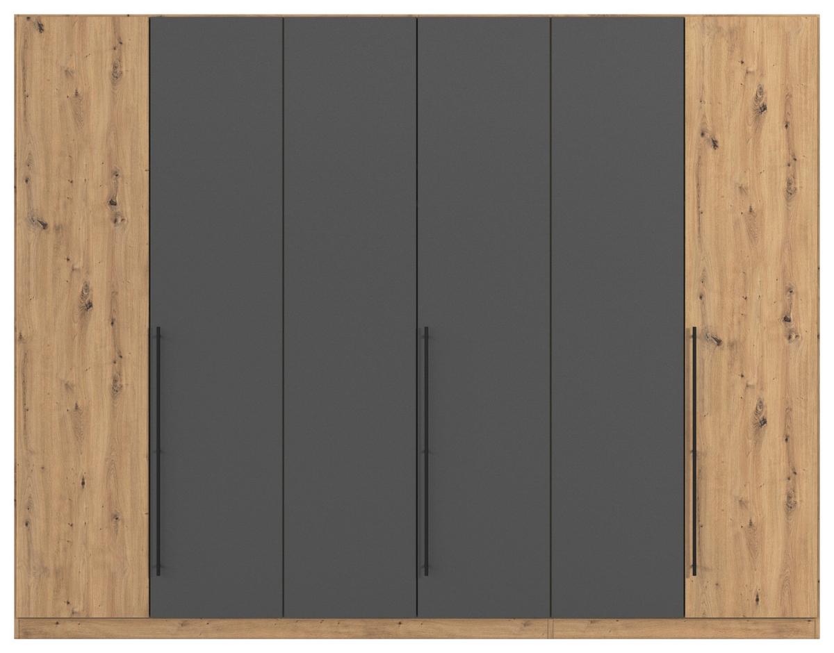 Kleiderschrank Safari -Based- - Eiche Artisan/Grau, Konventionell, Holzwerkstoff/Metall (271/229/54cm) - Based