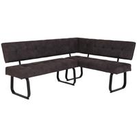 Eckbank Luise Dunkelgrau - Dunkelgrau/Anthrazit, MODERN, Textil/Metall (202/152cm) - MID.YOU
