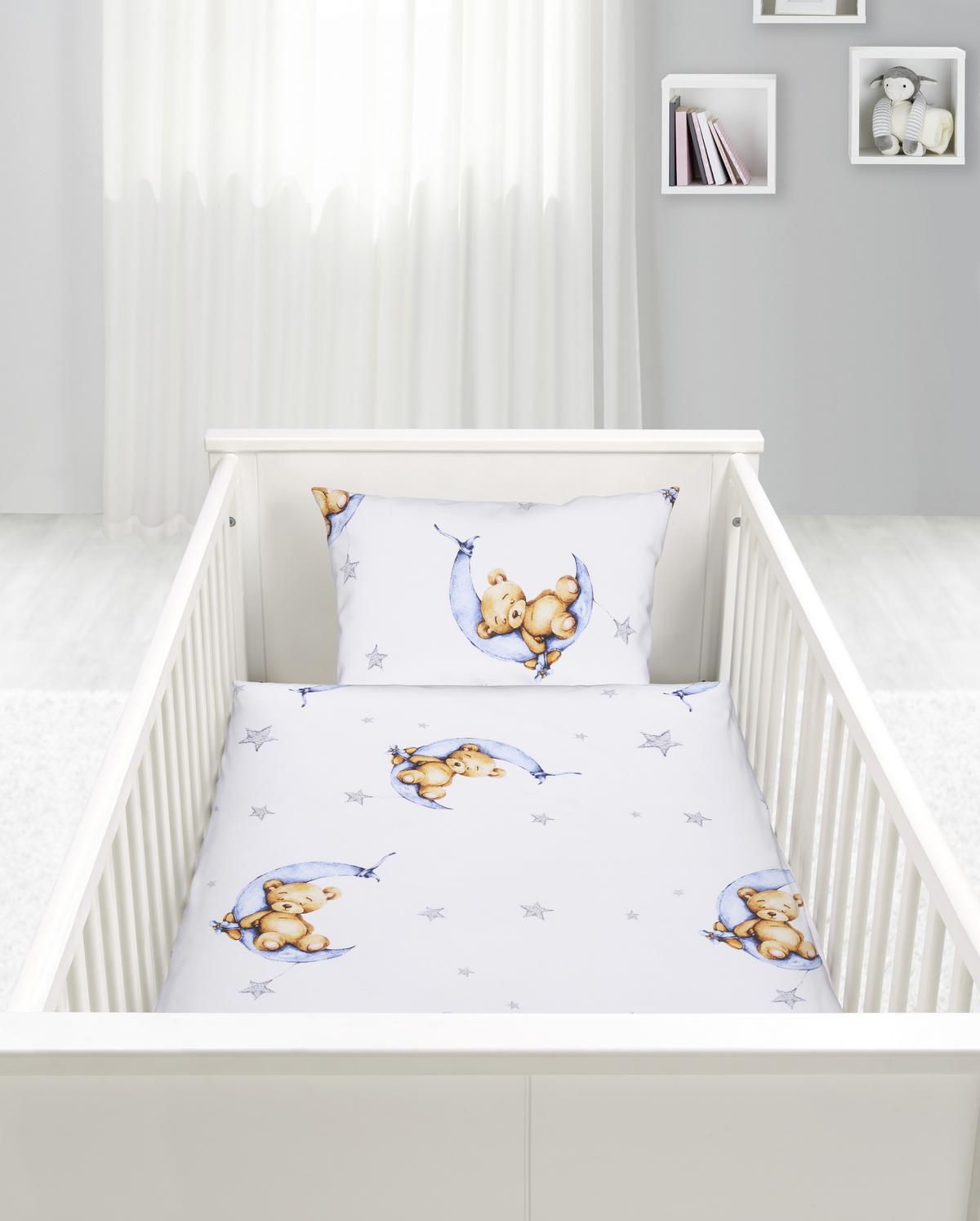 Kinderbettwäsche Bärli in diversen Farben - Rosa/Weiß, Textil (100/135cm) - Modern Living