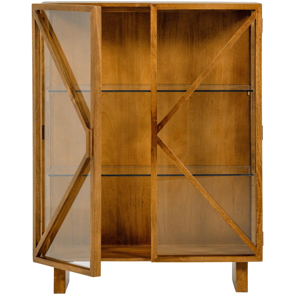 Vitrine Kella Naturfarben B: 100 cm - Naturfarben, Design, Glas/Holz (100/132/44cm) - Livetastic