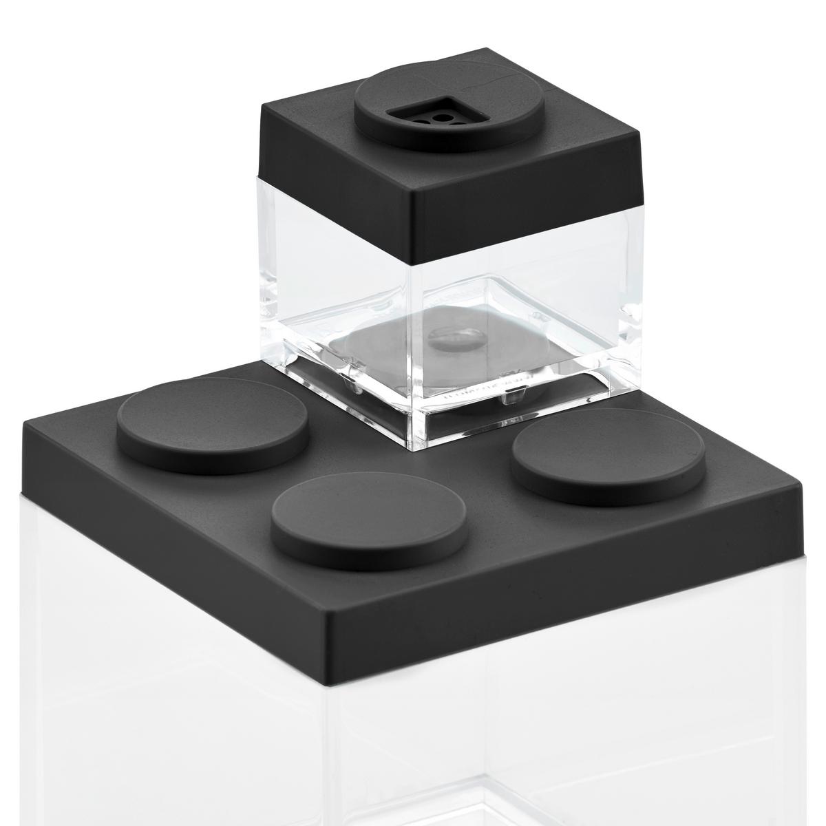 POJEMNIK KUCHENNY AGNETO - czarny/przezroczysty, tworzywo sztuczne (10/10/10,5cm)