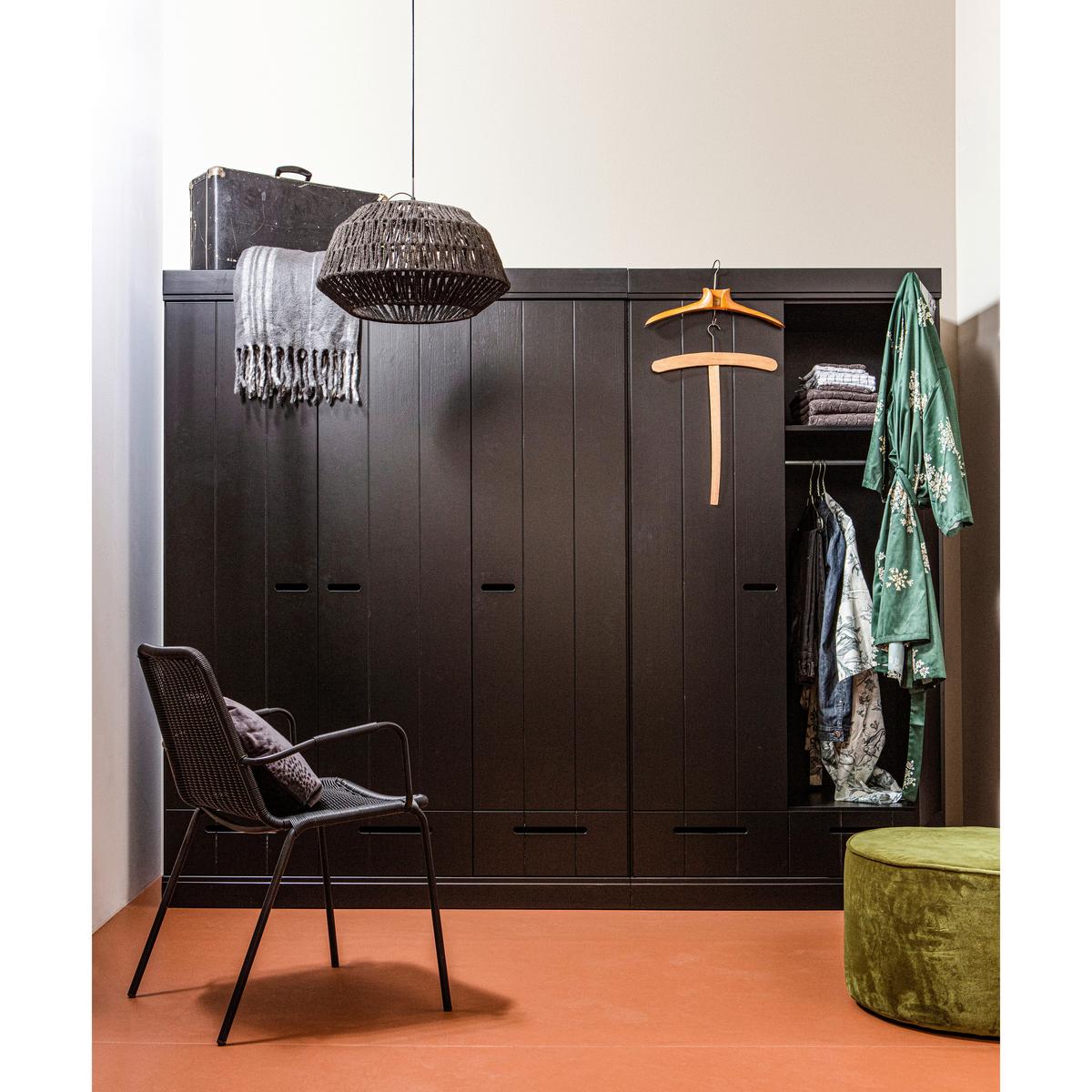 Drehtürenschrank Connect Schwarz - Schwarz, Design, Holz (140/195/53cm) - Livetastic