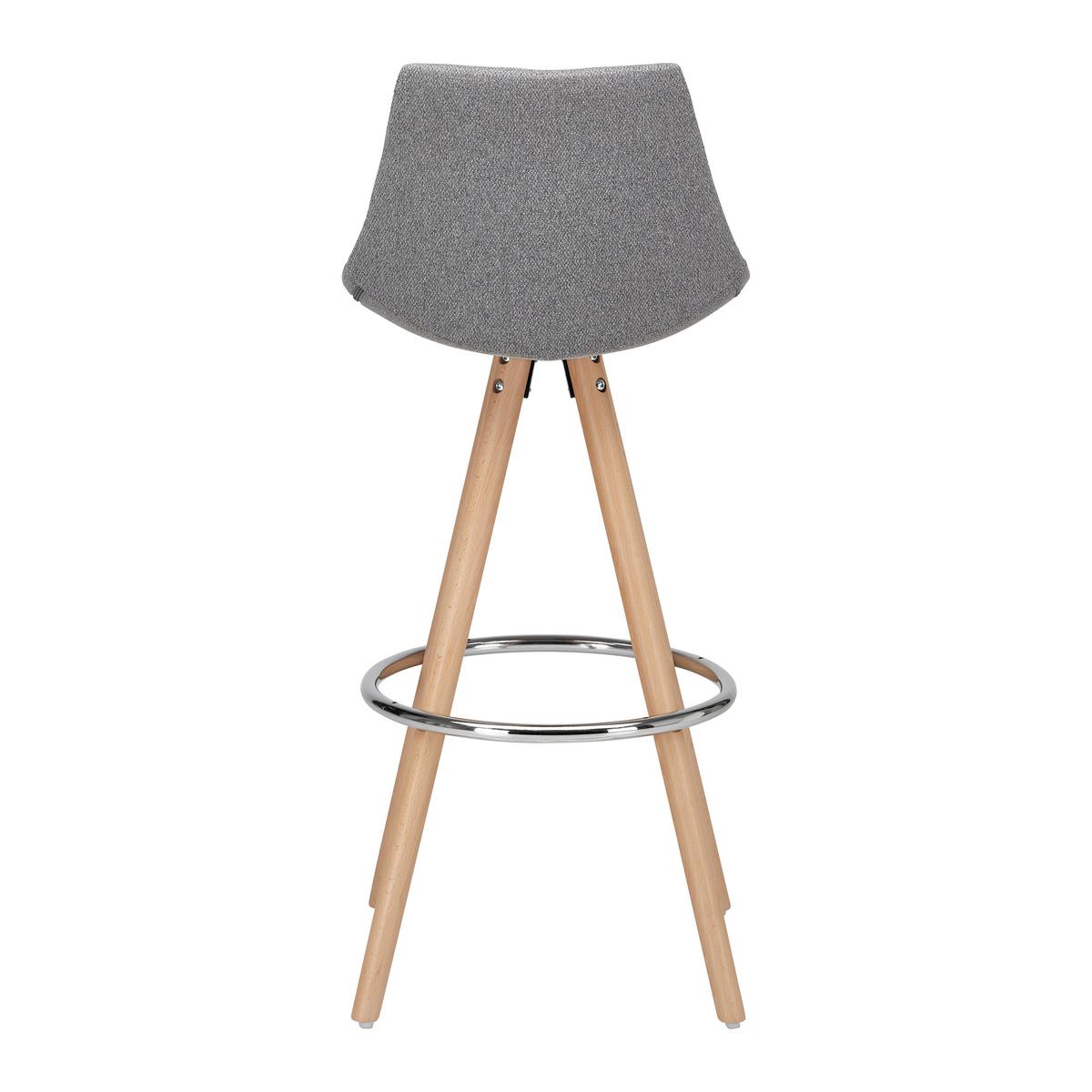 Barhocker Nelo Dunkelgrau Webstoff Gepolstert - Chromfarben/Dunkelgrau, MODERN, Holz/Textil (42/100/33cm) - Bessagi Home