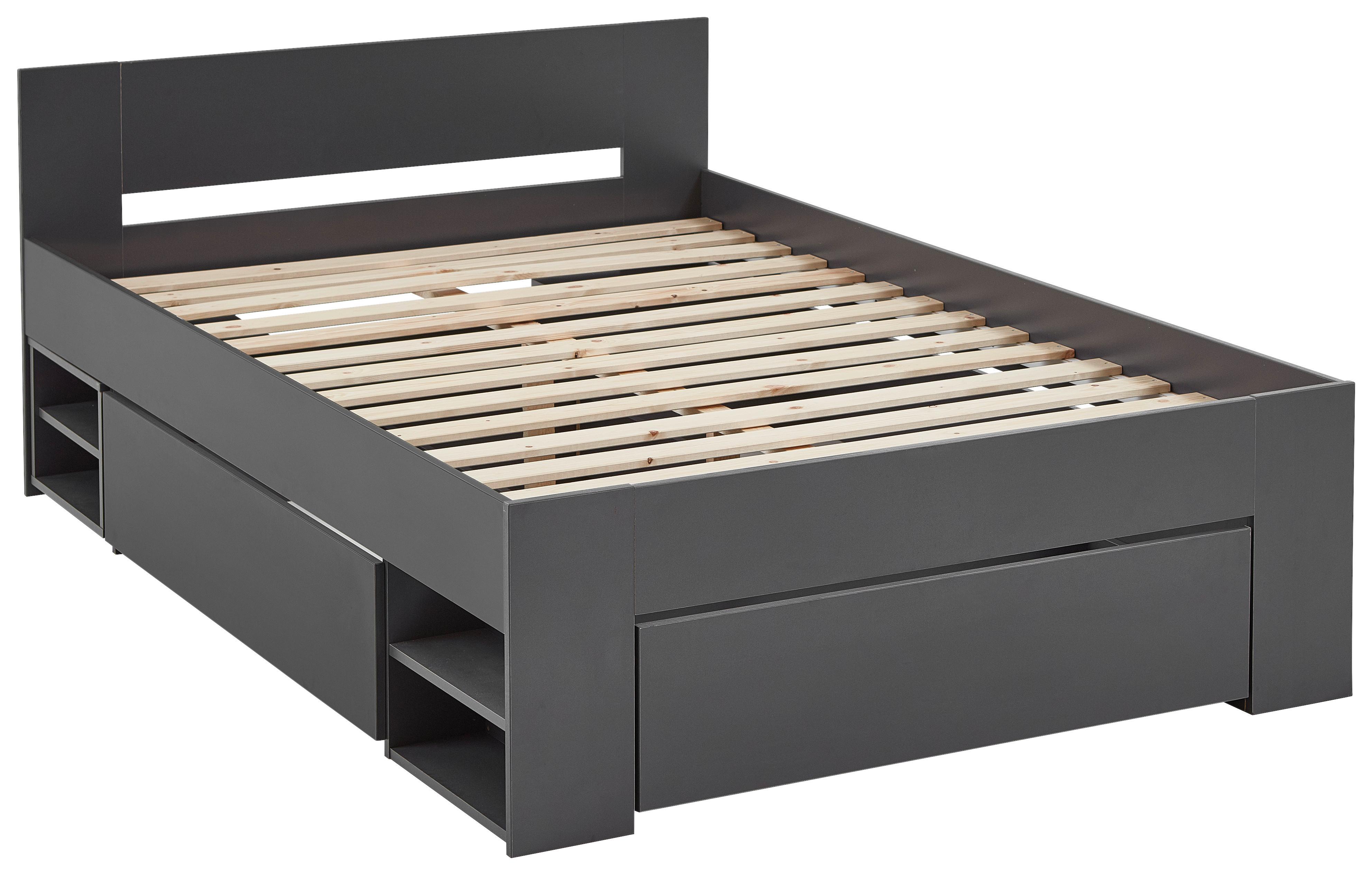 SÄNG AZURRO 2-140 - antracit, Modern, trämaterial (140/200cm) - Mömax
