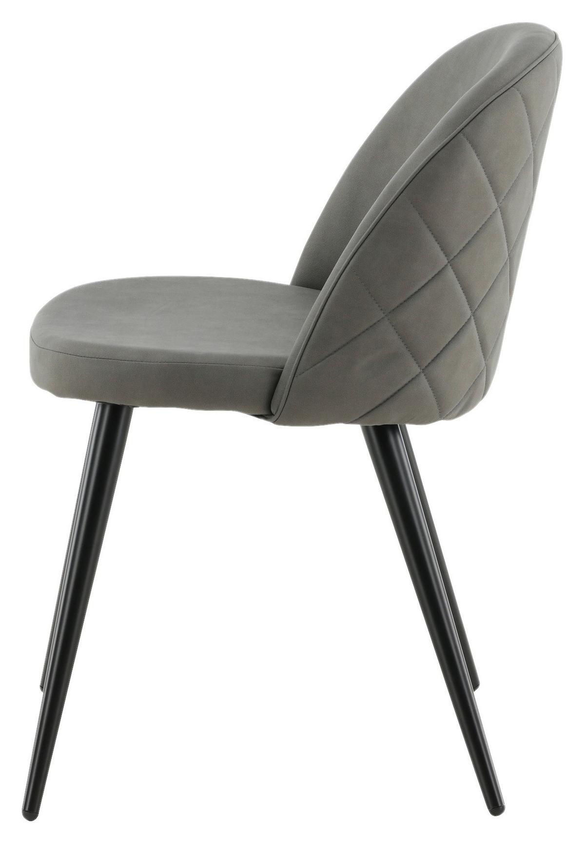 STUHL-SET VELVET - Dunkelgrau/Beige, Design, Kunststoff/Textil (50/76,5/57cm) - Livetastic