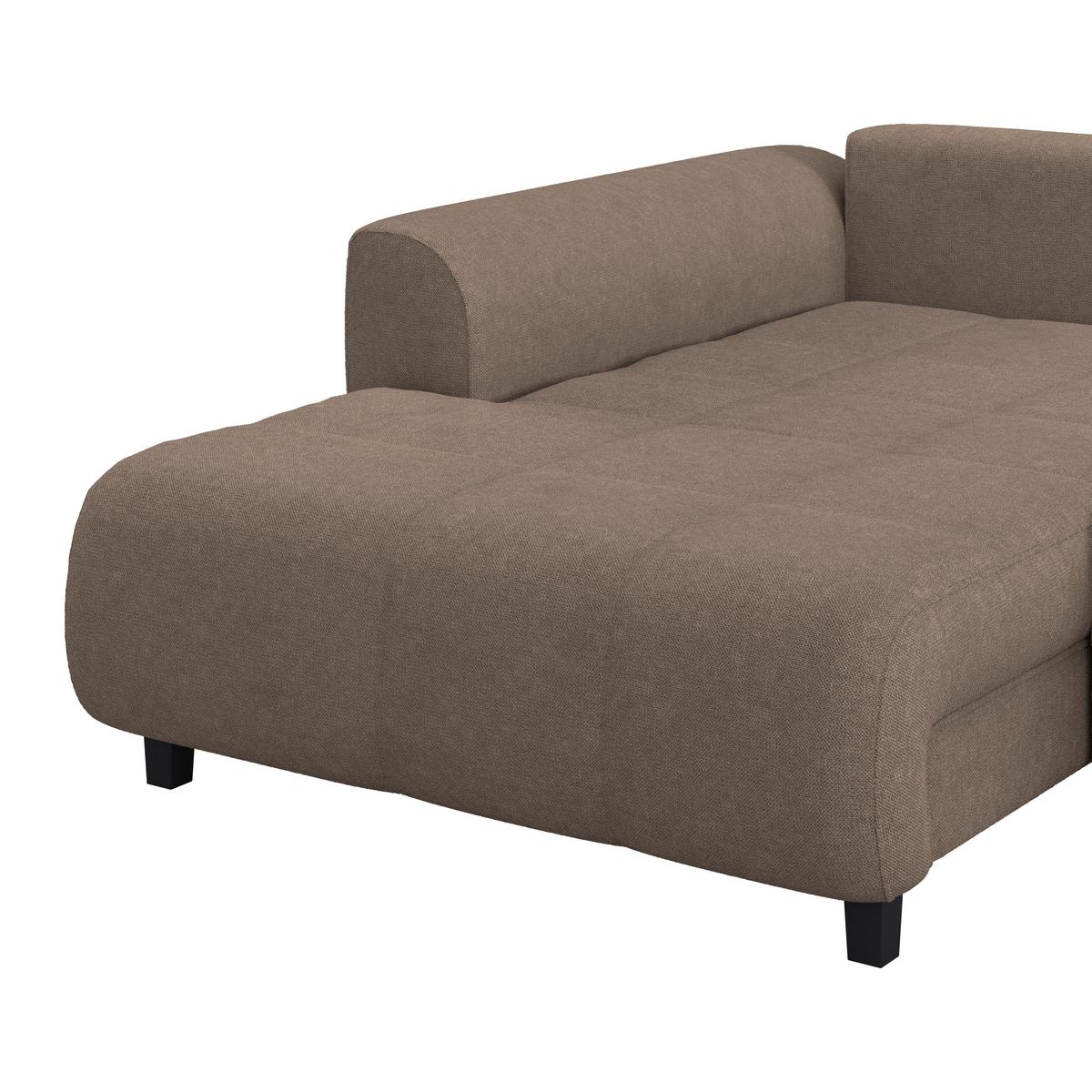 Kutna Garnitura Mendoza - smeđa/crna, Design, tekstil/drvo (197/309cm) - Modern Living