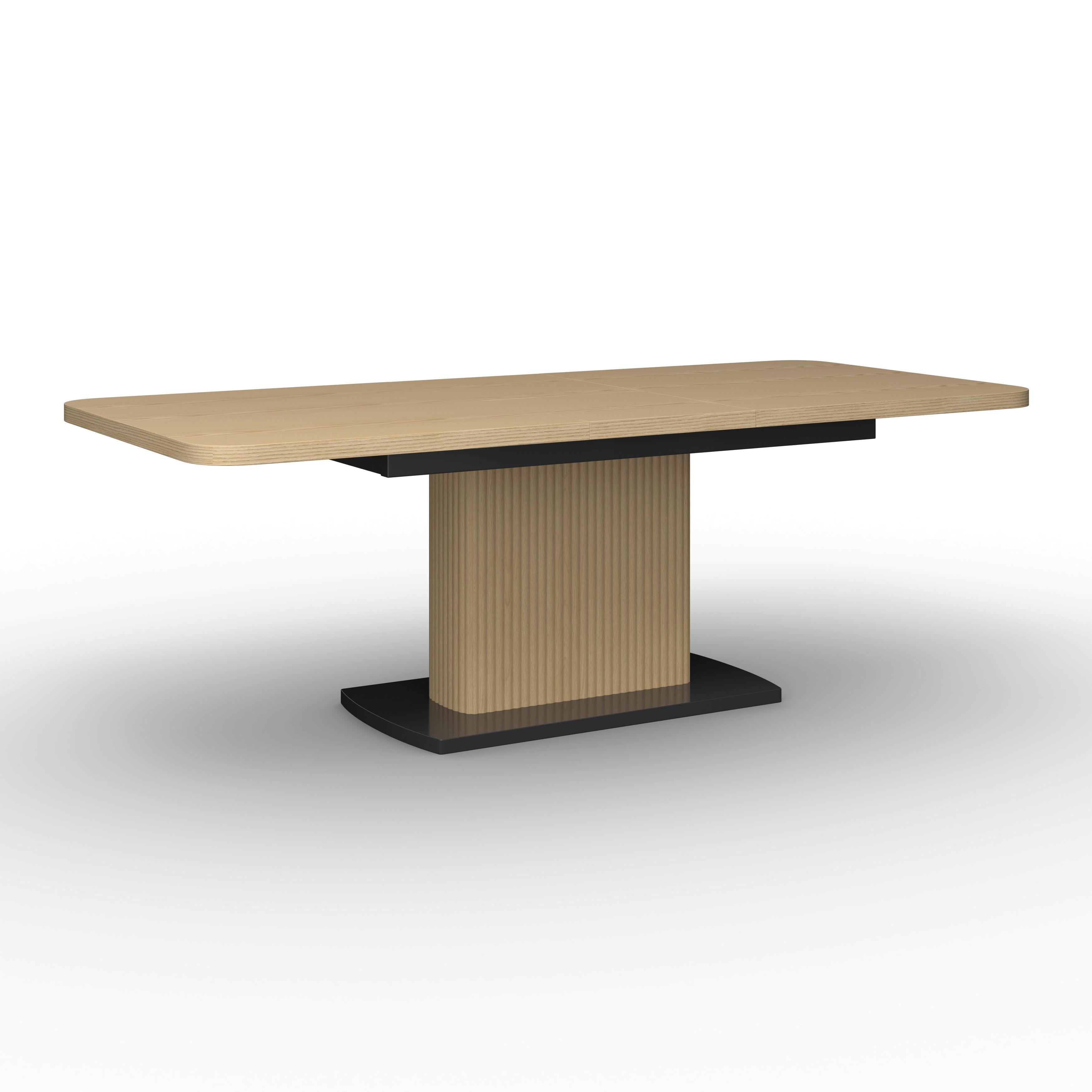 Ausziehtisch Amado Eichefarben Eiche furniert - Eichefarben/Schwarz, MODERN, Holz/Holzwerkstoff (160-200/90/76cm) - Bessagi Home