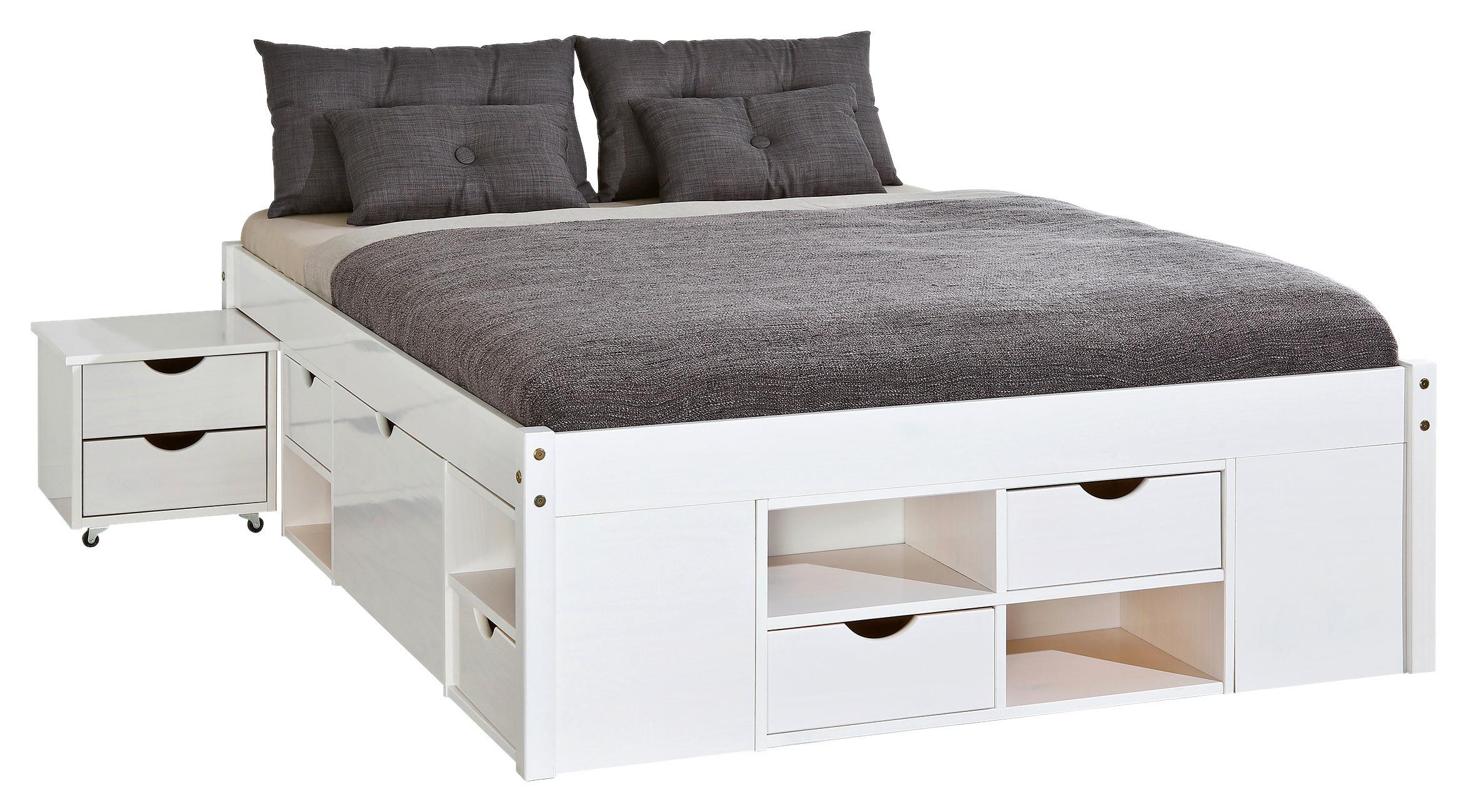 Postelja Till, Bela, Masiven Bor, 140x200 - bela, Konvencionalno (140/200cm) - MID.YOU