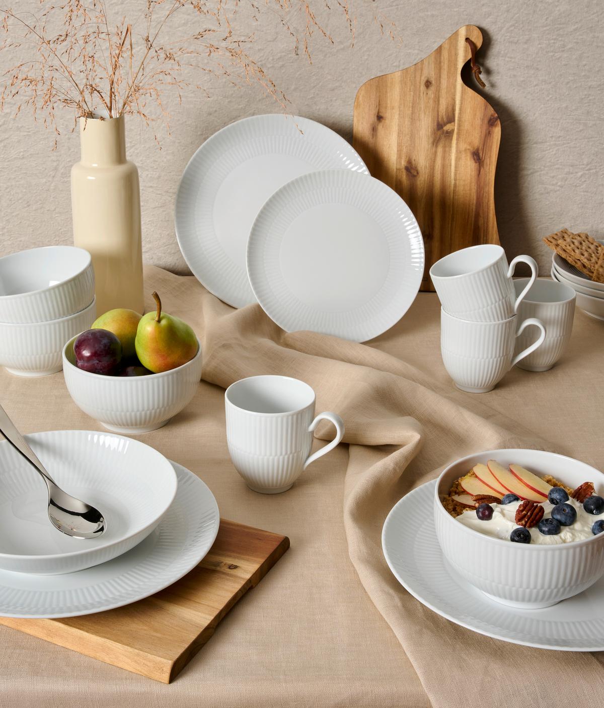 SERWIS OBIADOWO-ŚNIADANIOWY AMINA UNI 3 - biały, Konventionell, ceramika - Seltmann Weiden