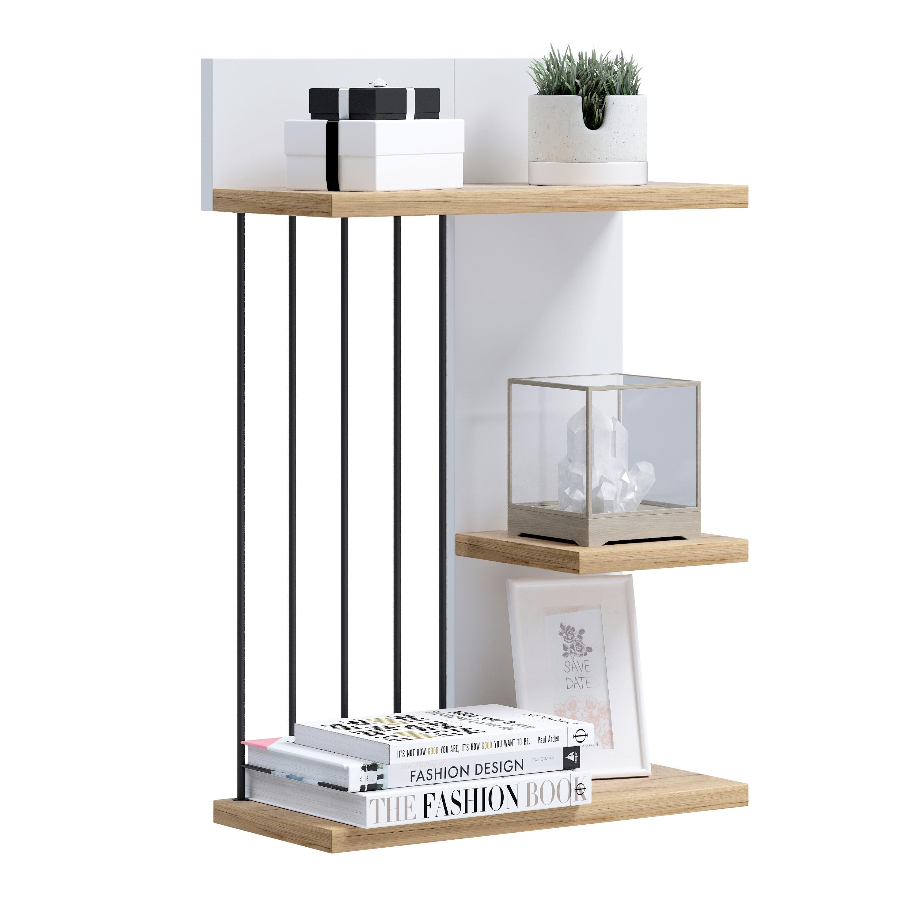 Wandboard Dolira - Weiss/Eichefarben, Design, Holzwerkstoff (40/60/19cm) - Livetastic