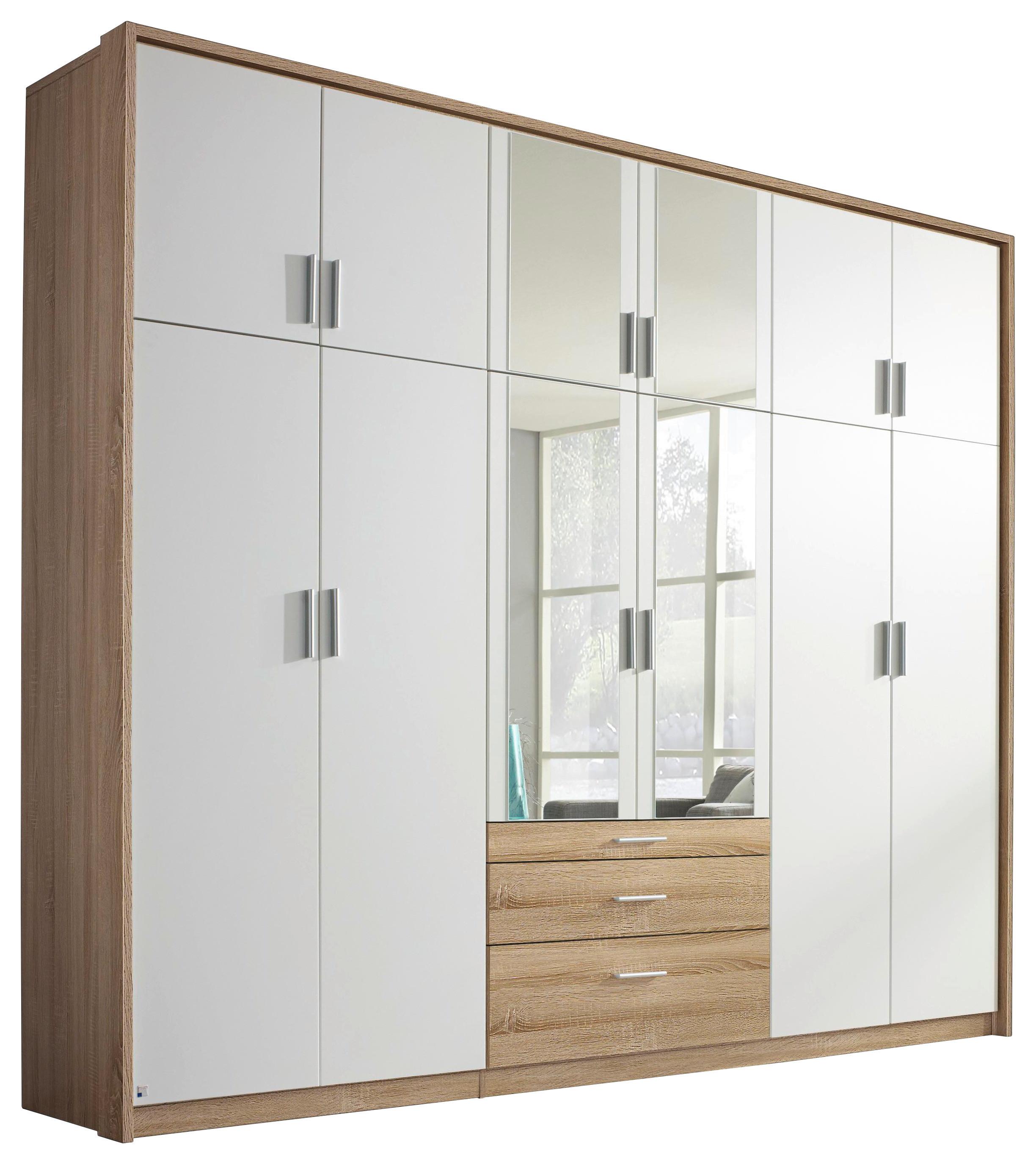 Ormar Sa Klasičnim Vratima Hildesheim - sonoma hrast/prozirna, Dizajnerski, staklo/pločasti materijal (275/231/56cm) - Modern Living