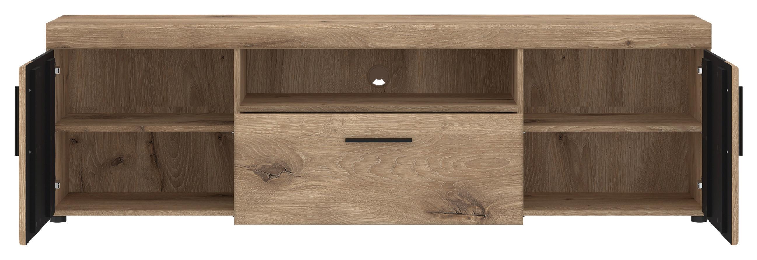 Tv Komoda Grano - boje hrasta/tamno siva, Trend, drvni materijal/plastika (185,3/55,8/40,9cm) - Modern Living