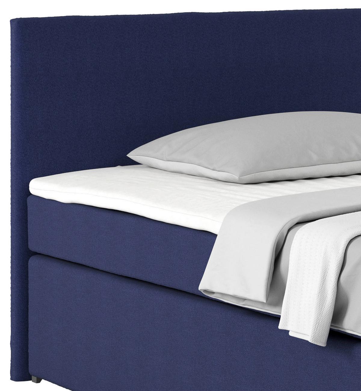 Boxspring Krevet Nero - tamno plava/boje kroma, Konvencionalno, tekstil/metal (140/200cm) - Best Price