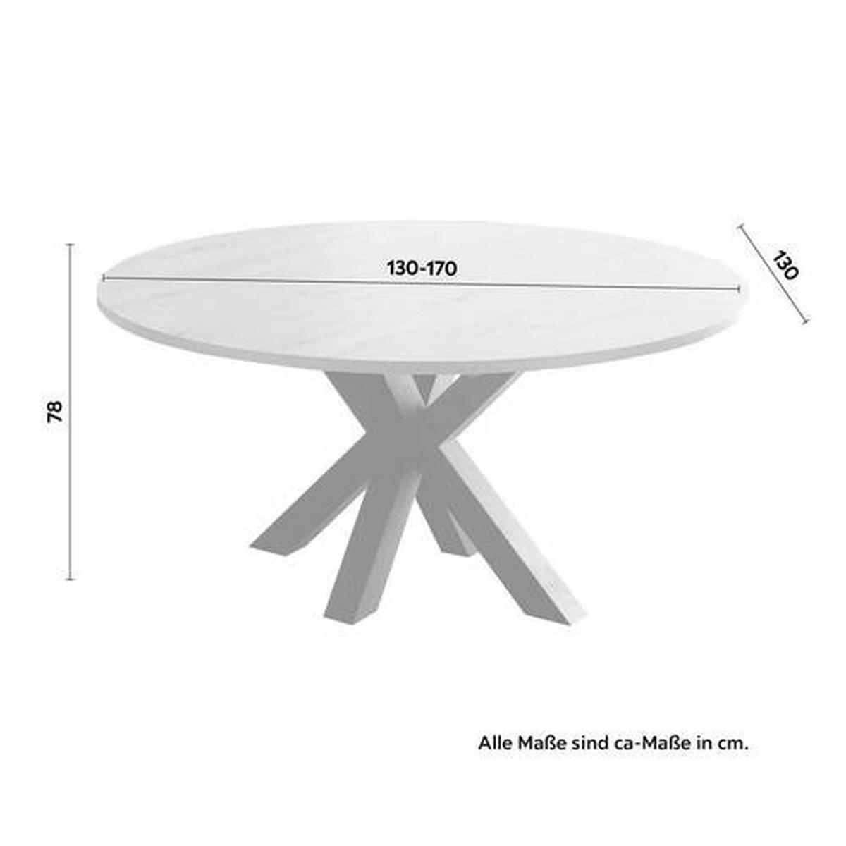 Ausziehtisch in Schwarz/Artisan Eiche - Schwarz/Eiche Artisan, MODERN, Holzwerkstoff (130-170/130/78cm) - ecoTree