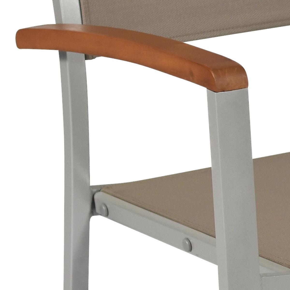 Vrtni Stol Naxos, 2 Kos, Aluminij - srebrne barve/siva, Romantika, kovina/tekstil (59/85/56cm) - Gardenson