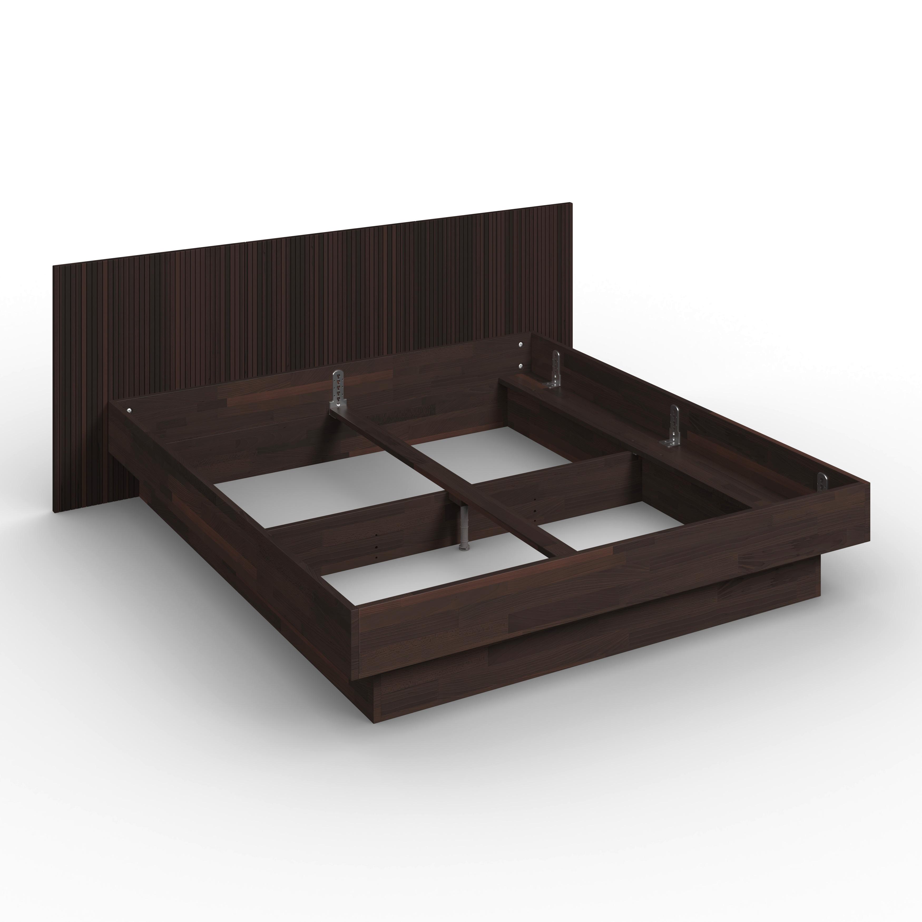 SÄNG DUNA - mörkbrun, Modern, trä (180/200cm) - Bessagi Home