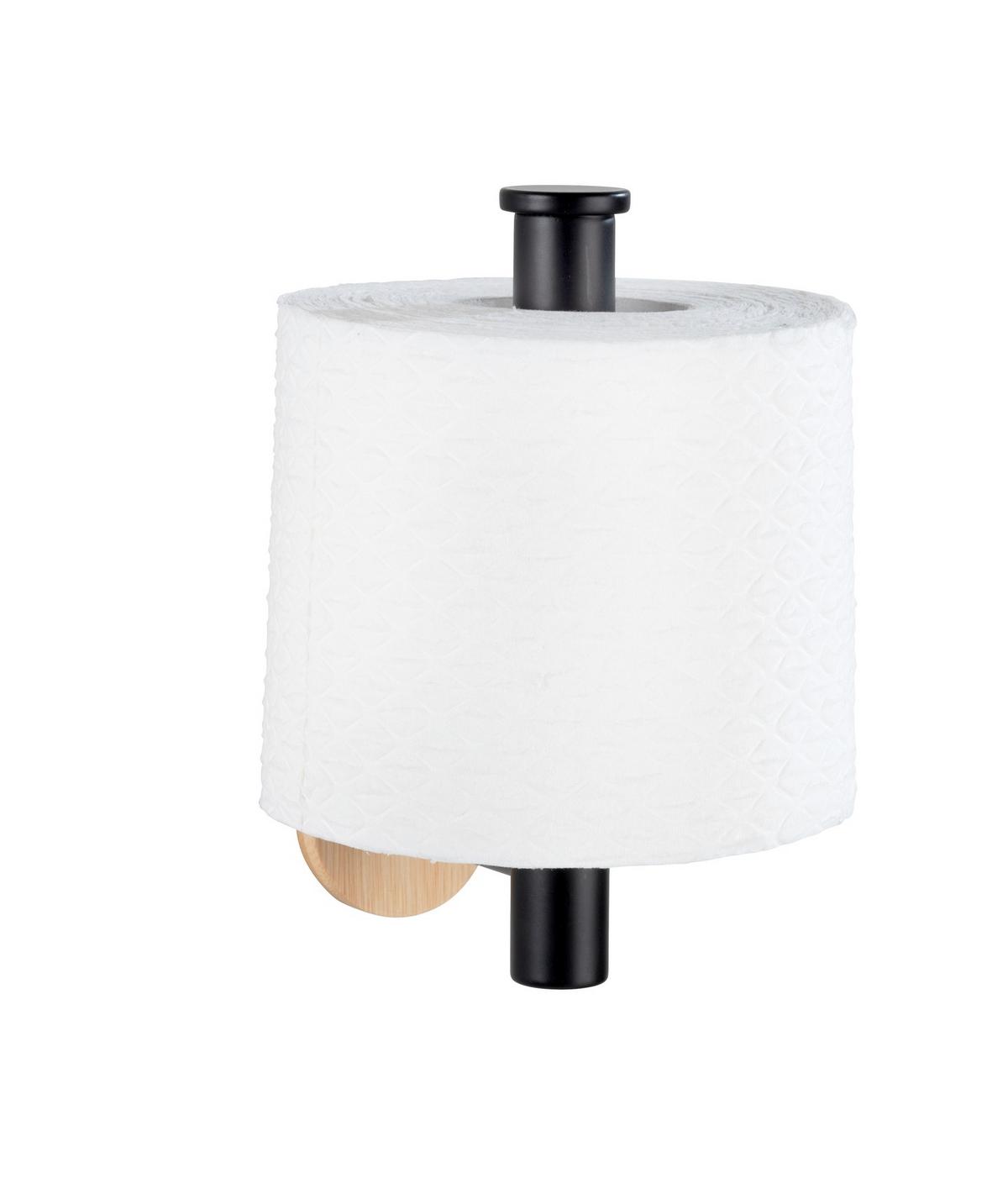 Držalo Za Wc-papir Orea Bamboo - črna/naravne barve, Moderno, kovina/les (16/4,5/8cm) - Mömax