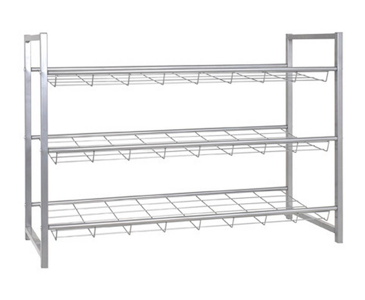 Schuhregal aus Metall - Alufarben, KONVENTIONELL, Metall (80/60/30cm) - Mömax