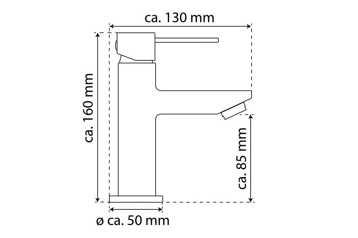 Waschtischarmatur Calvino Schwarz matt - Schwarz, MODERN, Metall (5/160/130cm) - Mömax