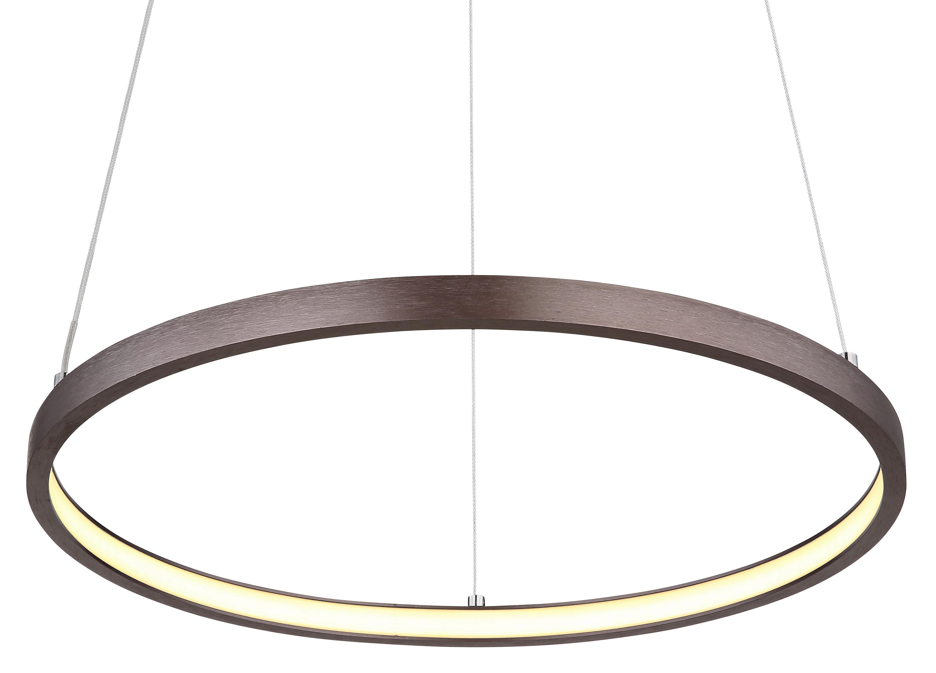 LED-HÄNGELEUCHTE 67192-19BR - Opal/Braun, Design, Kunststoff/Metall (38,5/120cm) - Globo
