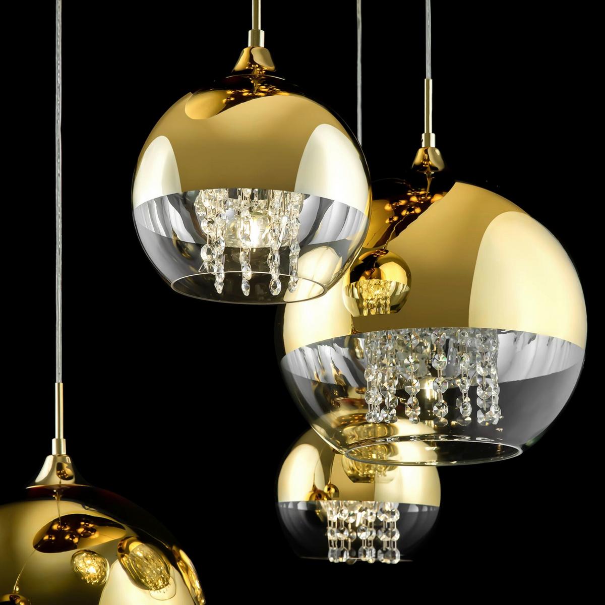 PENDELLEUCHTE FERMI - Goldfarben, Basics, Glas/Metall (62/95/91cm) - MAYTONI