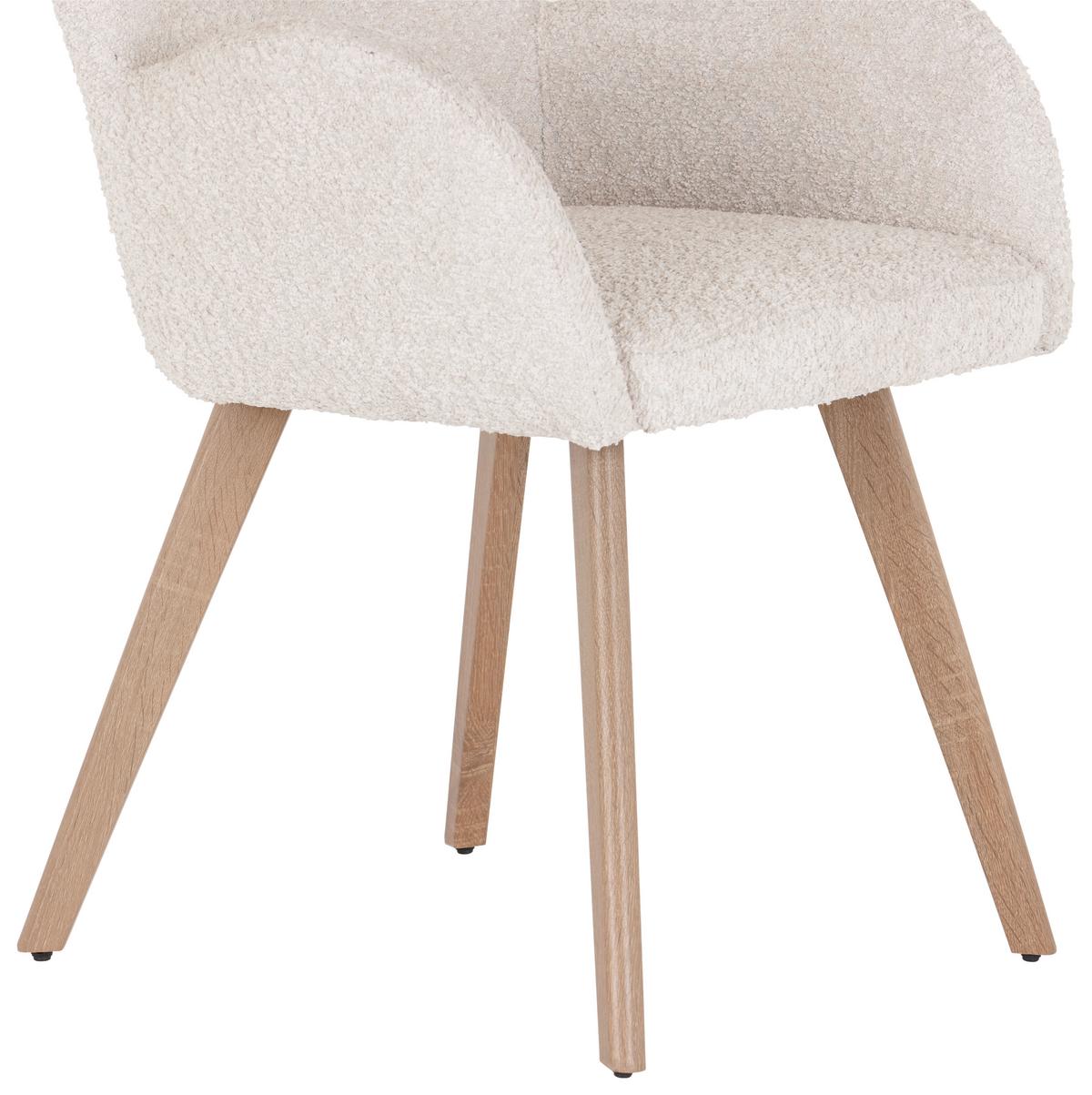 KRZESŁO Z PODŁOKIETNIKAMI LYDIA - kolor dębowy/beżowy, Modern, metal/tkanina (57/85/63cm) - MID.YOU