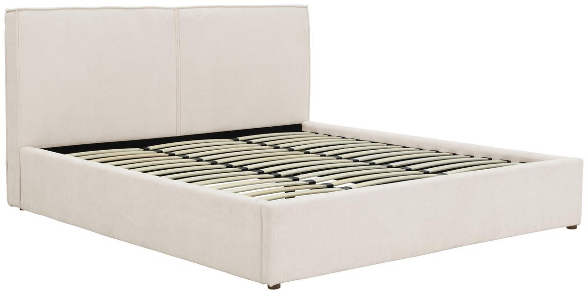 Oblazinjena Postelja Lino, Bež, 180x200cm - črna/barve hrasta, Design, kovina/umetna masa (195/105/222cm) - Livetastic