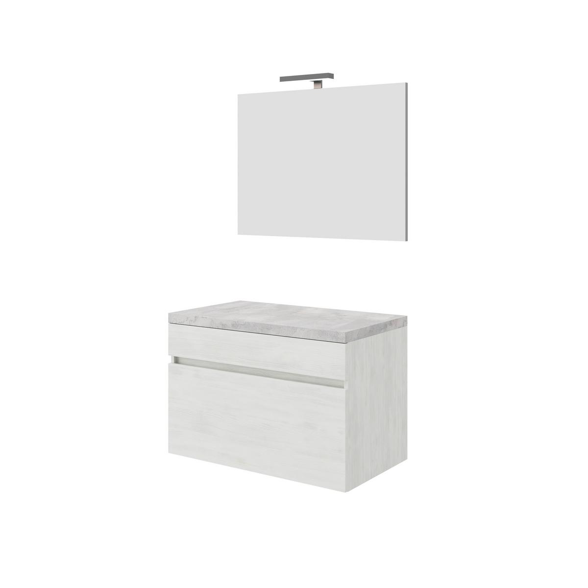 Mobilier de baie Bogota - alb/stejar Bianco, Basics, material pe bază de lemn (81/135/46cm)