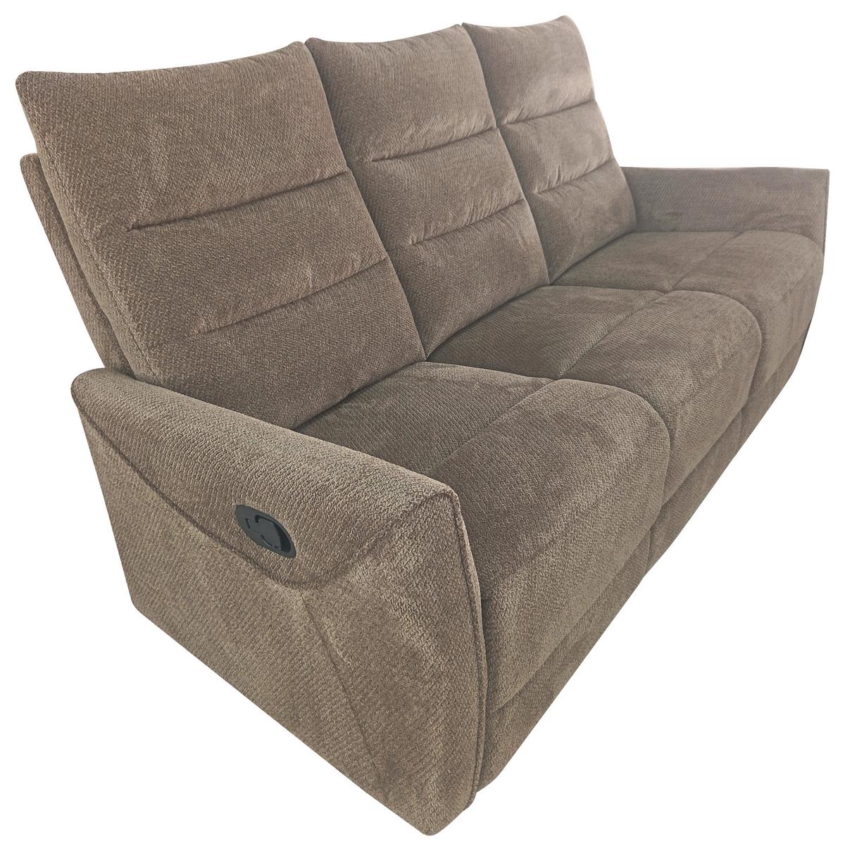 Trosjed Sa Relaks Funkcijama Allegro - smeđa, Moderno, drvo/tekstil (195/102/92cm) - Mömax