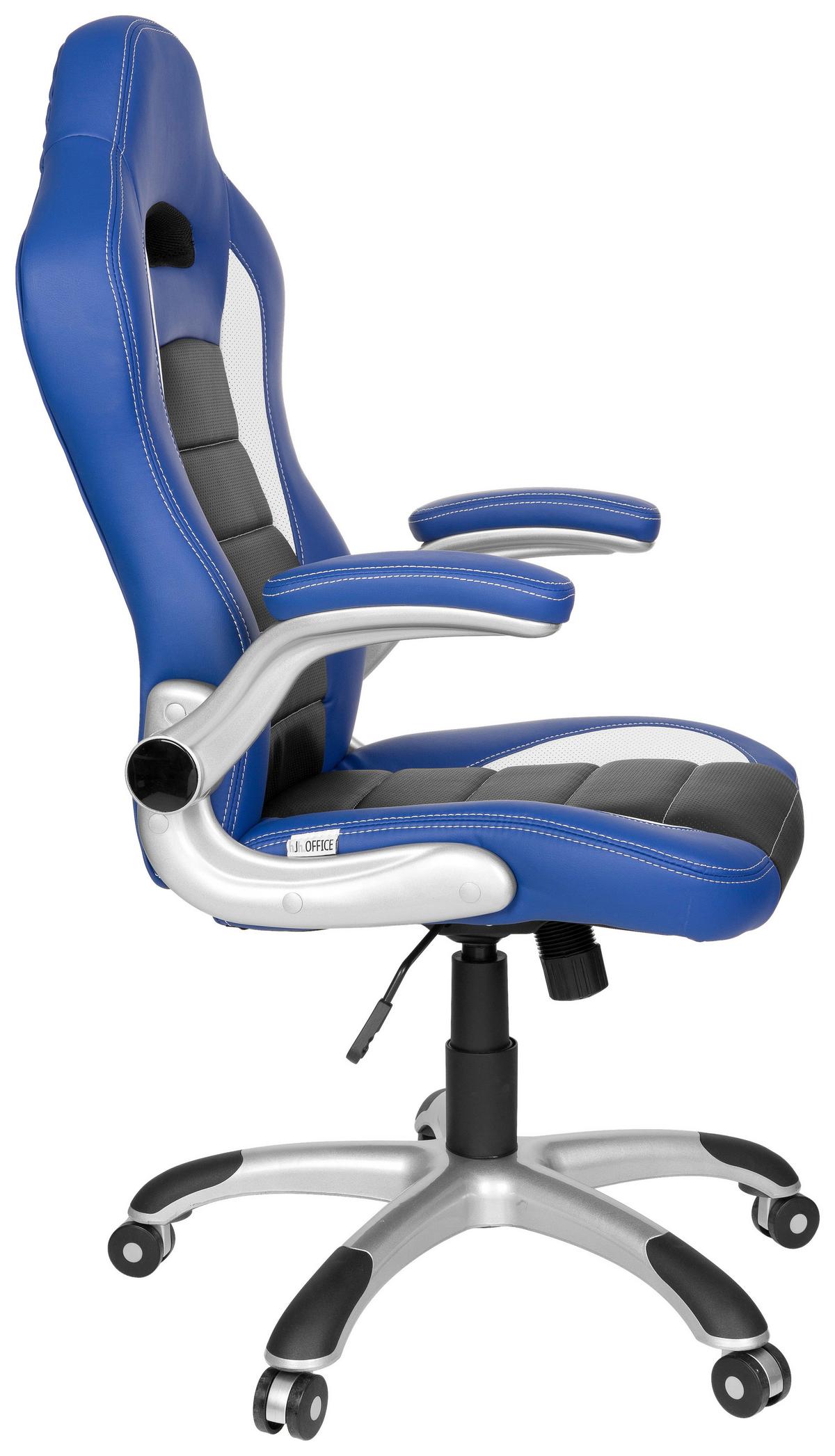 Gaming Stol Game Sport, Črna, Modra, Bela - modra/črna, Moderno, umetna masa/tekstil (64/118/57cm) - MID.YOU