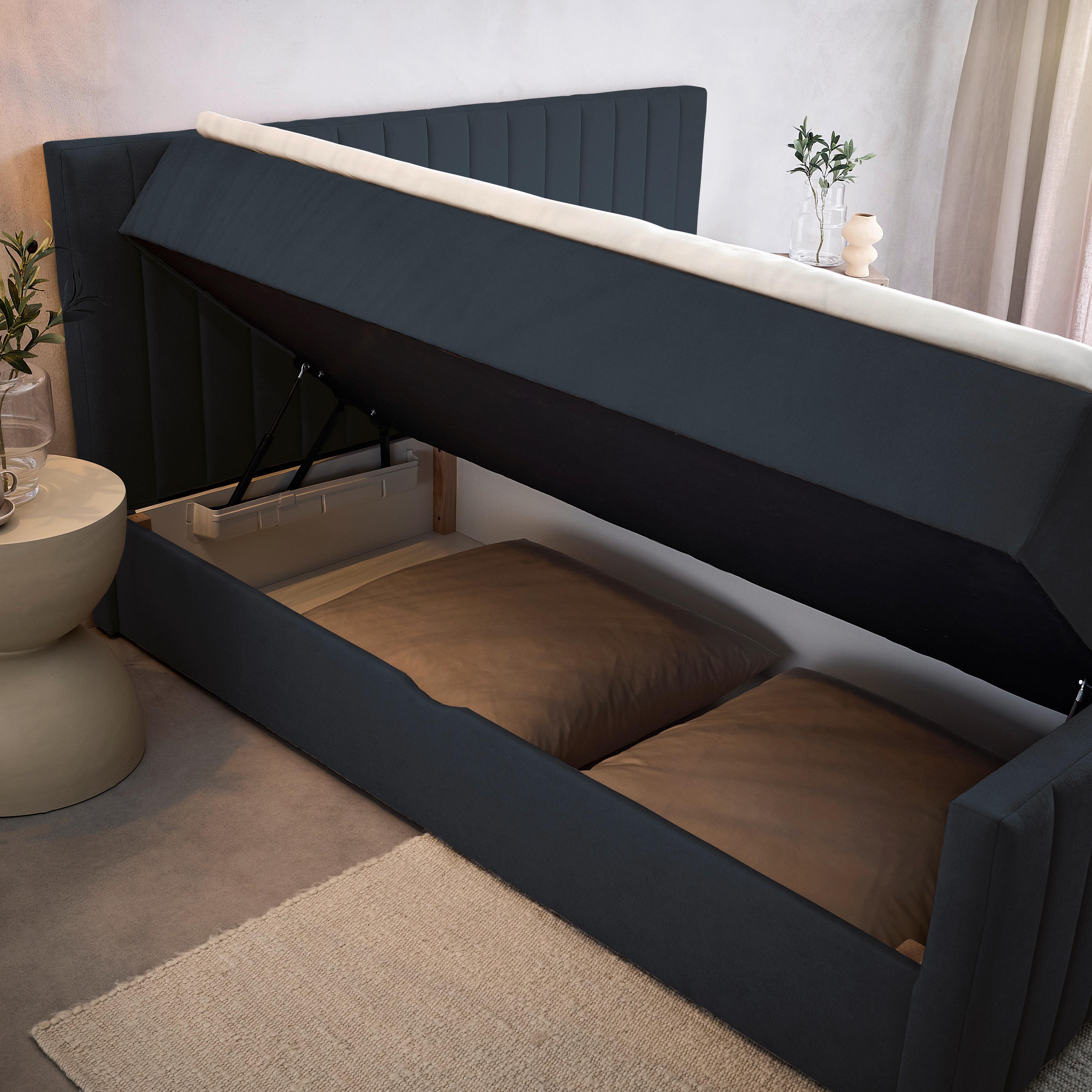 Box Krevet Sontje - crna/antracit, Konvencionalno, tekstil/plastika (180/200cm) - Modern Living