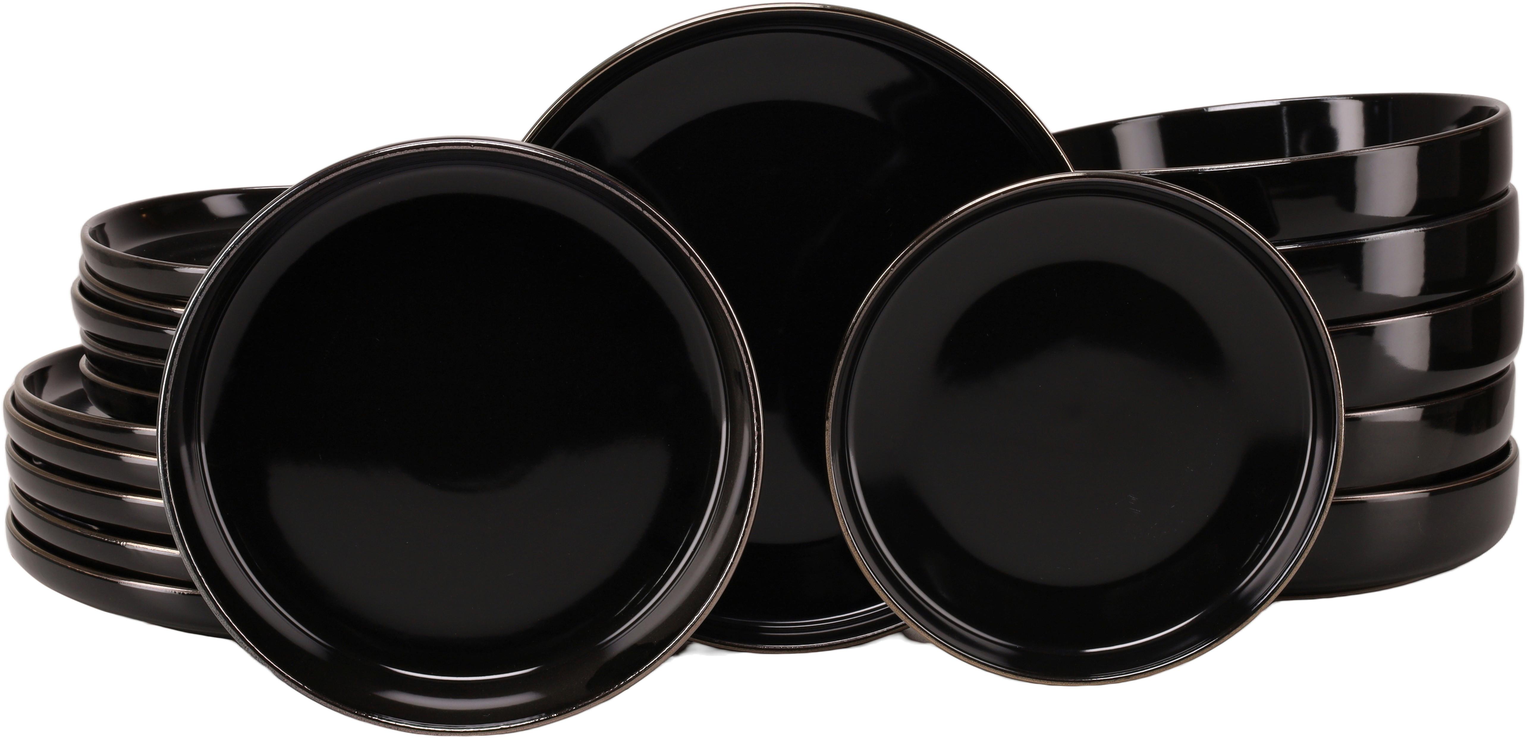Serviciu de masă Nordic Festive 18/1 - auriu/negru, Basics, ceramică - Creatable